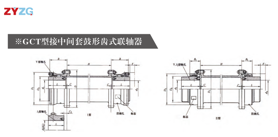 GCT  型接中間套鼓形齒式聯軸器