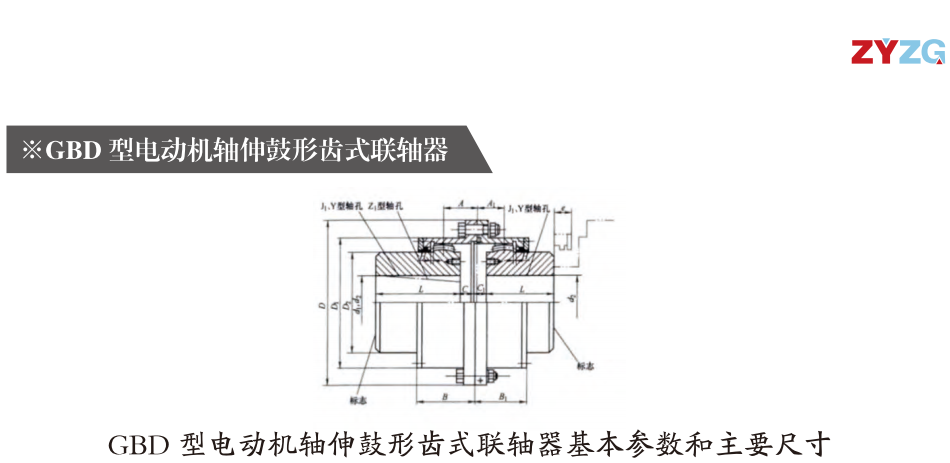 GBD  型電動機軸伸鼓形齒式聯軸器