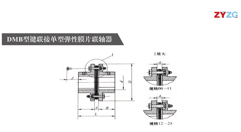 DMB型鍵連接單型彈性膜片聯軸器